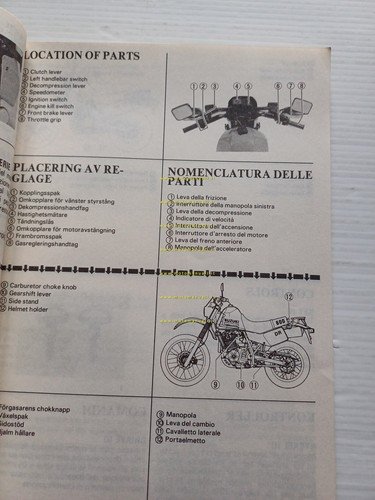 SUZUKI DR 600 S 1984 manuale uso manutenzione ITALIANO originale