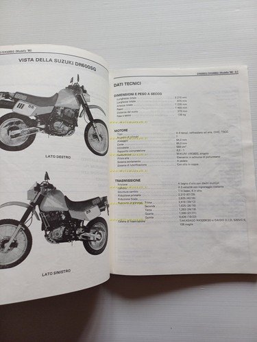 SUZUKI DR 600 SF 1985 manuale officina riparazione ITALIANO originale