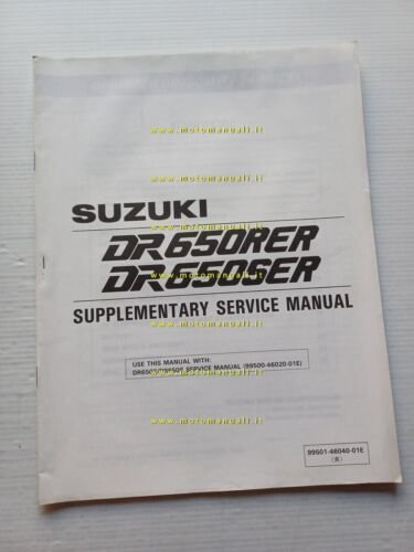 Suzuki DR 650 R ER-S ER 1994 AGGIORNAMENTO manuale officina …