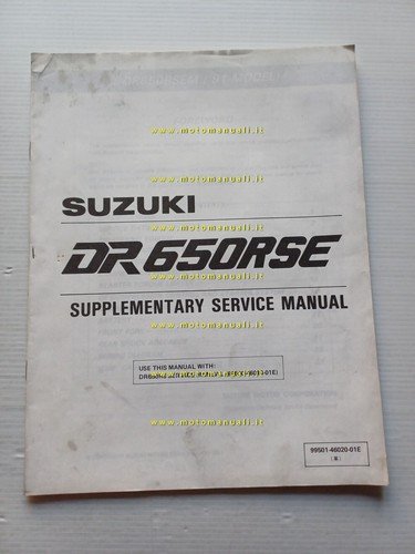 Suzuki DR 650 RSE 1991 AGGIORNAMENTO manuale officina INGLESE originale