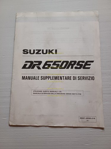 Suzuki DR 650 RSE 1996 AGGIORNAMENTO manuale officina originale TESTO …