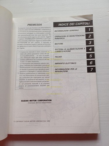 Suzuki DR 650 SE 1996 manuale officina riparazione ITALIANO originale