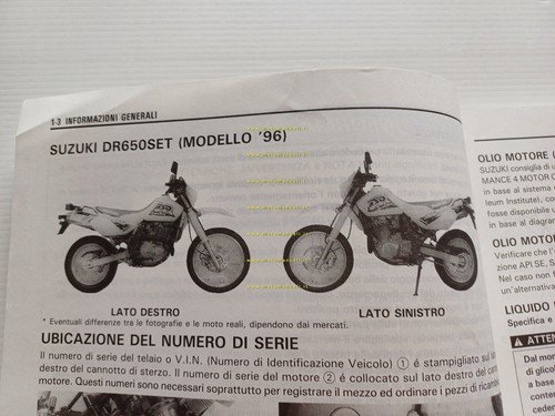Suzuki DR 650 SE 1996 manuale officina riparazione ITALIANO originale
