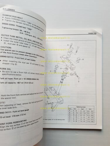 Suzuki DR 750 S 1988 manuale officina originale inglese