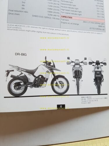 Suzuki DR 750 S DR-BIG 1988 cartella stampa originale
