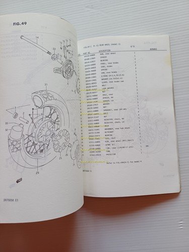Suzuki DR 750 SJ-SK 1988-89 catalogo ricambi originale