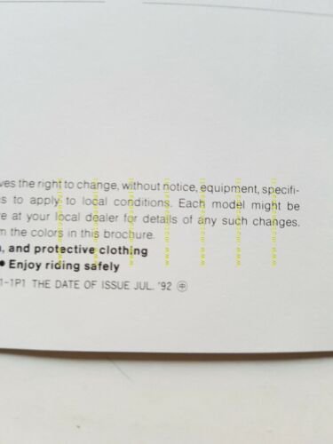 SUZUKI DR 800 S Enduro 1992 depliant INGLESE originale moto