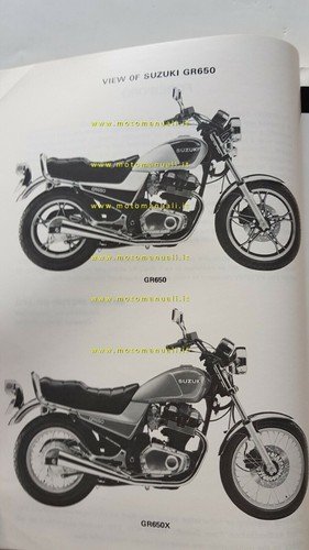 SUZUKI GR 650 1983 manuale officina INGLESE originale workshop manual