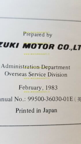 SUZUKI GR 650 1983 manuale officina INGLESE originale workshop manual