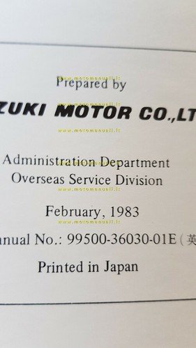SUZUKI GR 650 1983 manuale officina INGLESE originale workshop manual