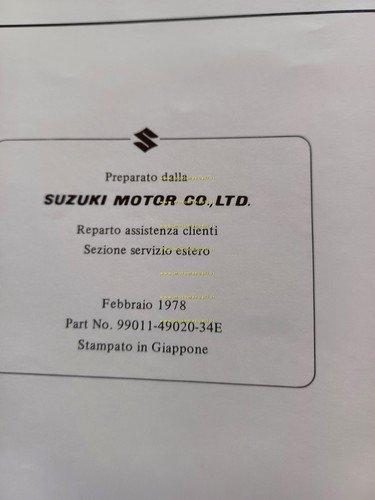 Suzuki GS 1000 H 1978 manuale uso manutenzione moto ITALIANO …