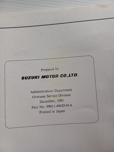 Suzuki GS 1100 G 1981-82 manuale uso manutenzione originale INGLESE