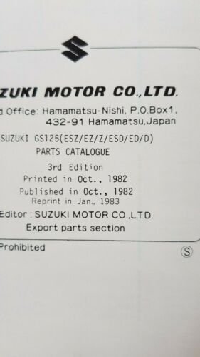 SUZUKI GS 125 Z-E-S-D 1982 catalogo ricambi originale spare parts …