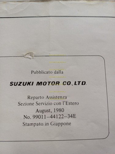 Suzuki GS 450 E 1980-81 manuale uso manutenzione moto ITALIANO …