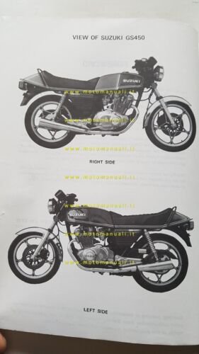 Suzuki GS 450 Modelli 1979-87 manuale officina INGLESE originale WORKSHOP …