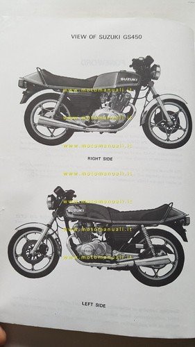 Suzuki GS 450 Modelli 1979-87 manuale officina INGLESE originale WORKSHOP …