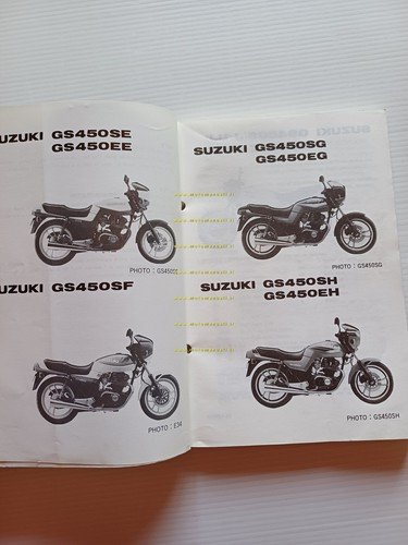 Suzuki GS 450 SE-SF-SG-SH-SJ-SUJ 1987-88 catalogo ricambi originale