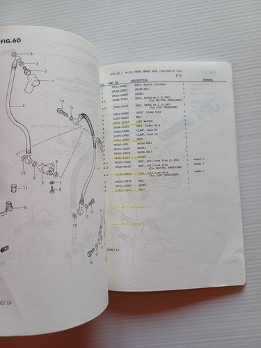 Suzuki GS 450 SE-SF-SG-SH-SJ-SUJ 1987-88 catalogo ricambi originale