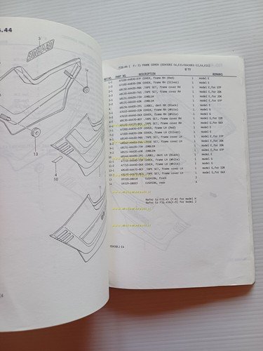 Suzuki GS 450 SE-SF-SG-SH-SJ-SUJ 1987-88 catalogo ricambi originale