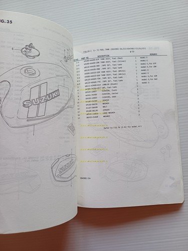 Suzuki GS 450 SE-SF-SG-SH-SJ-SUJ 1987-88 catalogo ricambi originale