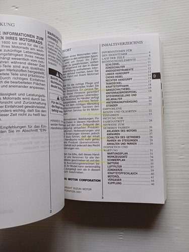 SUZUKI GS 500 2001-02 manuale uso manutenzione libretto italiano originale