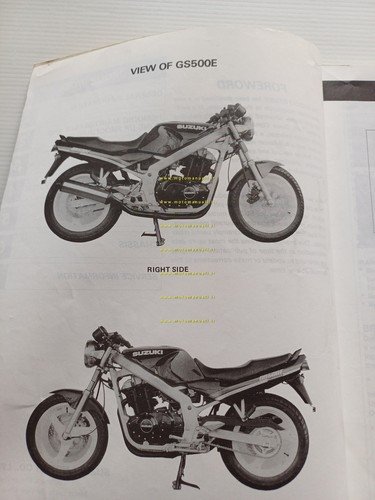 SUZUKI GS 500 E 1989 manuale officina originale INGLESE workshop …