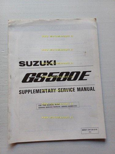 Suzuki GS 500 ET 1996 AGGIORNAMENTO manuale officina inglese originale