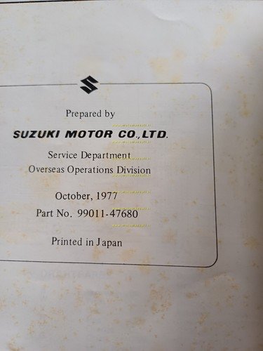 Suzuki GS 550 1977-78 manuale uso manutenzione libretto originale testo …