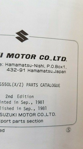 Suzuki GS 550 LX - LZ 1981 catalogo ricambi originale …