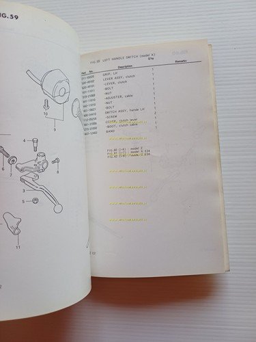 Suzuki GS 550 MX - MZ 1981 catalogo ricambi originale
