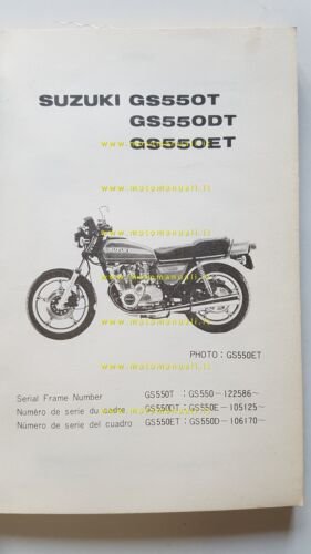 Suzuki GS 550 T-DT-ET 1979 catalogo ricambi originale