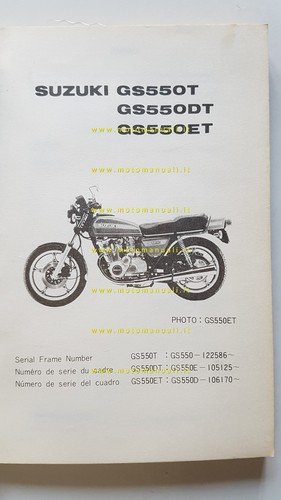 Suzuki GS 550 T-DT-ET 1979 catalogo ricambi originale