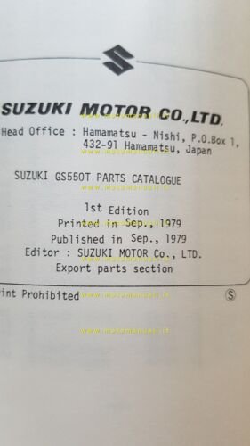 Suzuki GS 550 T-DT-ET 1979 catalogo ricambi originale