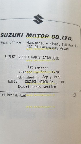 Suzuki GS 550 T-DT-ET 1979 catalogo ricambi originale