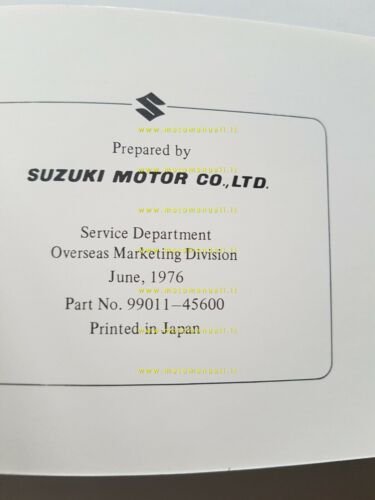 Suzuki GS 750 1976 manuale uso manutenzione INGLESE originale moto