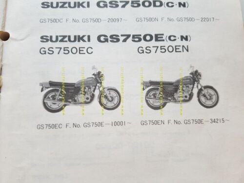 Suzuki GS 750-D-E 1978 catalogo ricambi originale spare parts catalogue