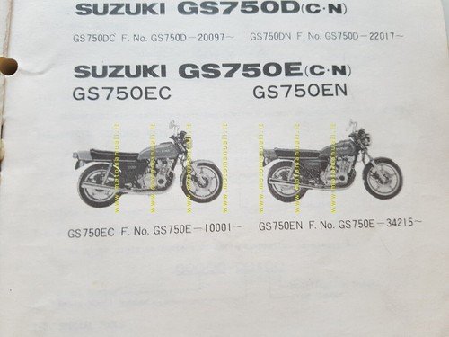 Suzuki GS 750-D-E 1978 catalogo ricambi originale spare parts catalogue