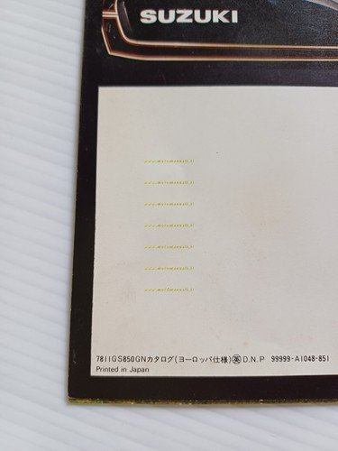 Suzuki GS 850 G 1978-79 depliant originale testo inglese