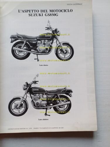 Suzuki GS 850 G 1980-81 manuale officina ITALIANO originale
