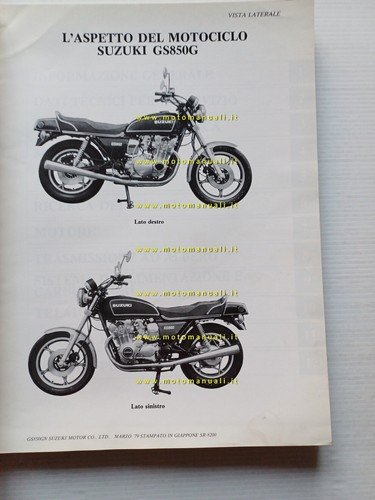 Suzuki GS 850 G 1980-81 manuale officina ITALIANO originale