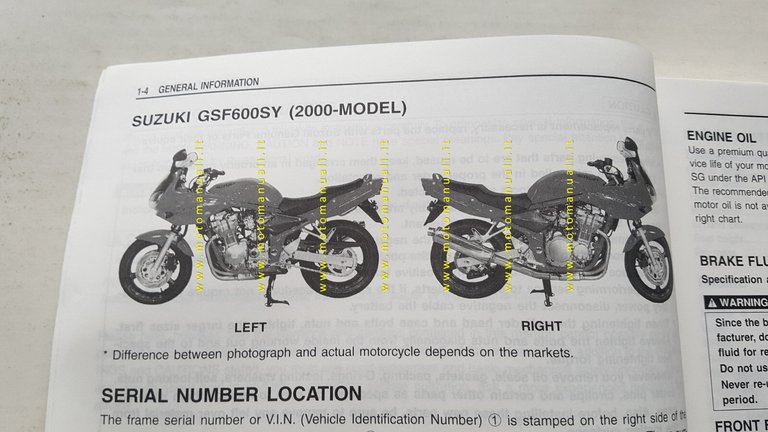 Suzuki GSF 600-600 S 2000 manuale officina INGLESE originale shop …