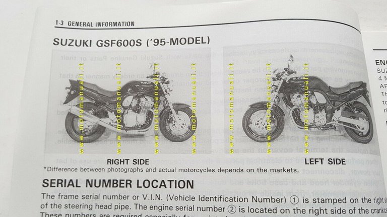Suzuki GSF 600 BANDIT 1996-97 manuale officina ENGLISH originale