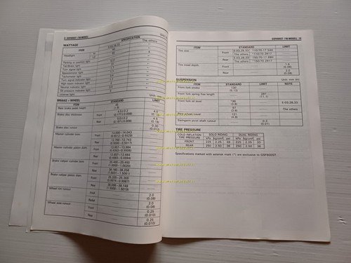 Suzuki GSF 600 mod. 1996 AGGIORNAMENTO manuale officina originale TESTO …