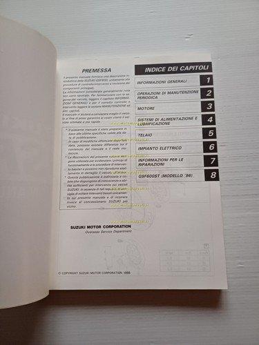 Suzuki GSF 600 S 1995 manuale officina riparazione originale ITALIANO