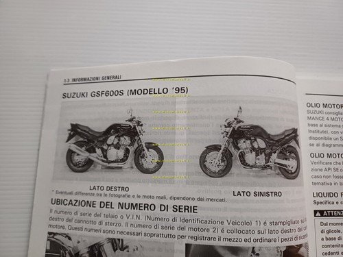 Suzuki GSF 600 S 1995 manuale officina riparazione originale ITALIANO