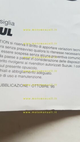 Suzuki GSF 600 S Bandit 1995 depliant ITALIANO originale moto …