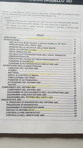 Suzuki GSF 650 ASA AGGIORNAMENTO 2005 manuale officina ITALIANO originale