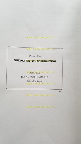 Suzuki GSF 650 ASA AGGIORNAMENTO 2005 manuale officina ITALIANO originale