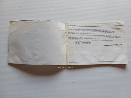 Suzuki GSX 1100 1979-80 manuale uso manutenzione INGLESE originale