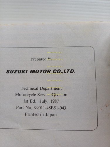 Suzuki GSX 1100 F 1987 manuale uso manutenzione libretto italiano …